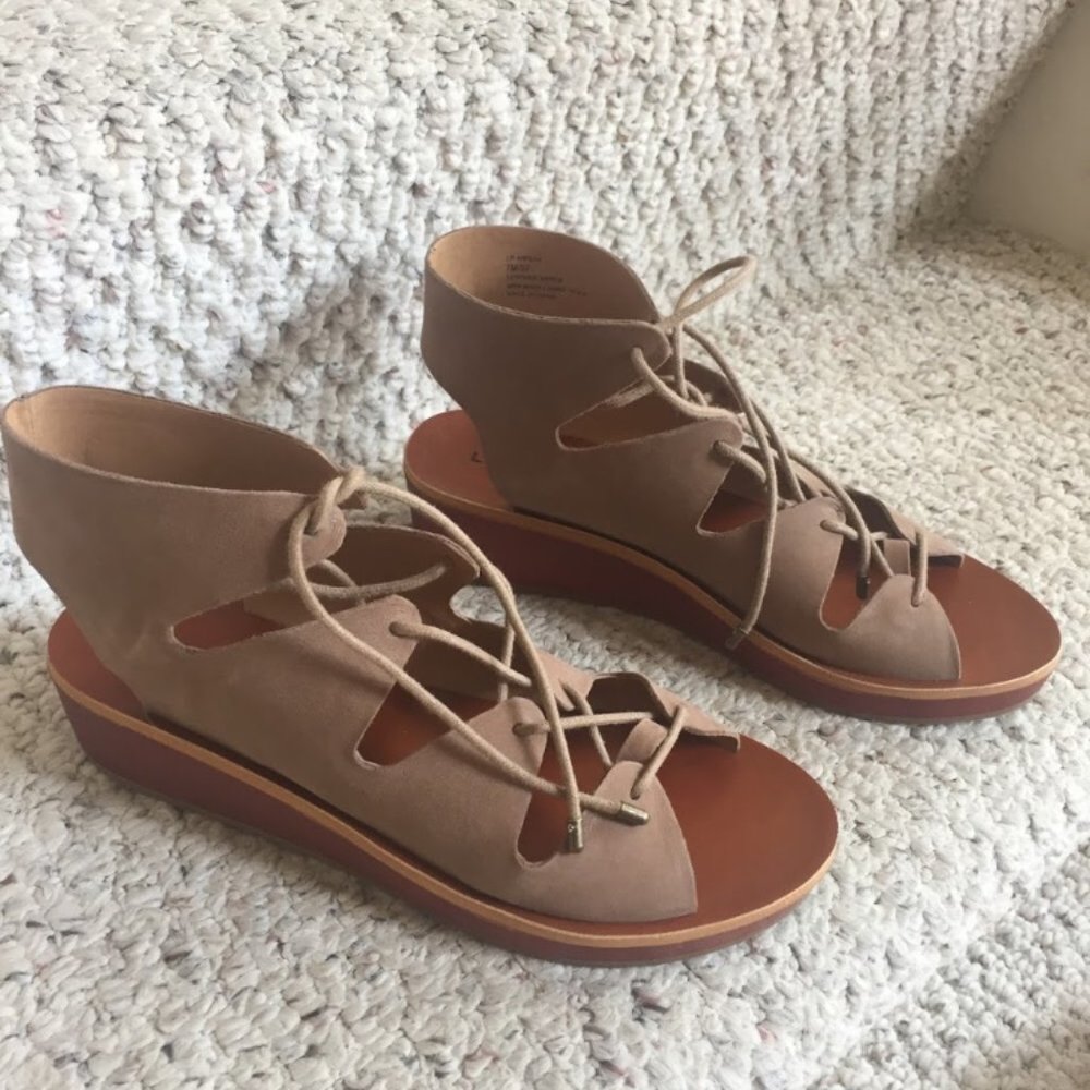 Lucky Brand Hipsta Lace-up Wedge Sandal- Size 7